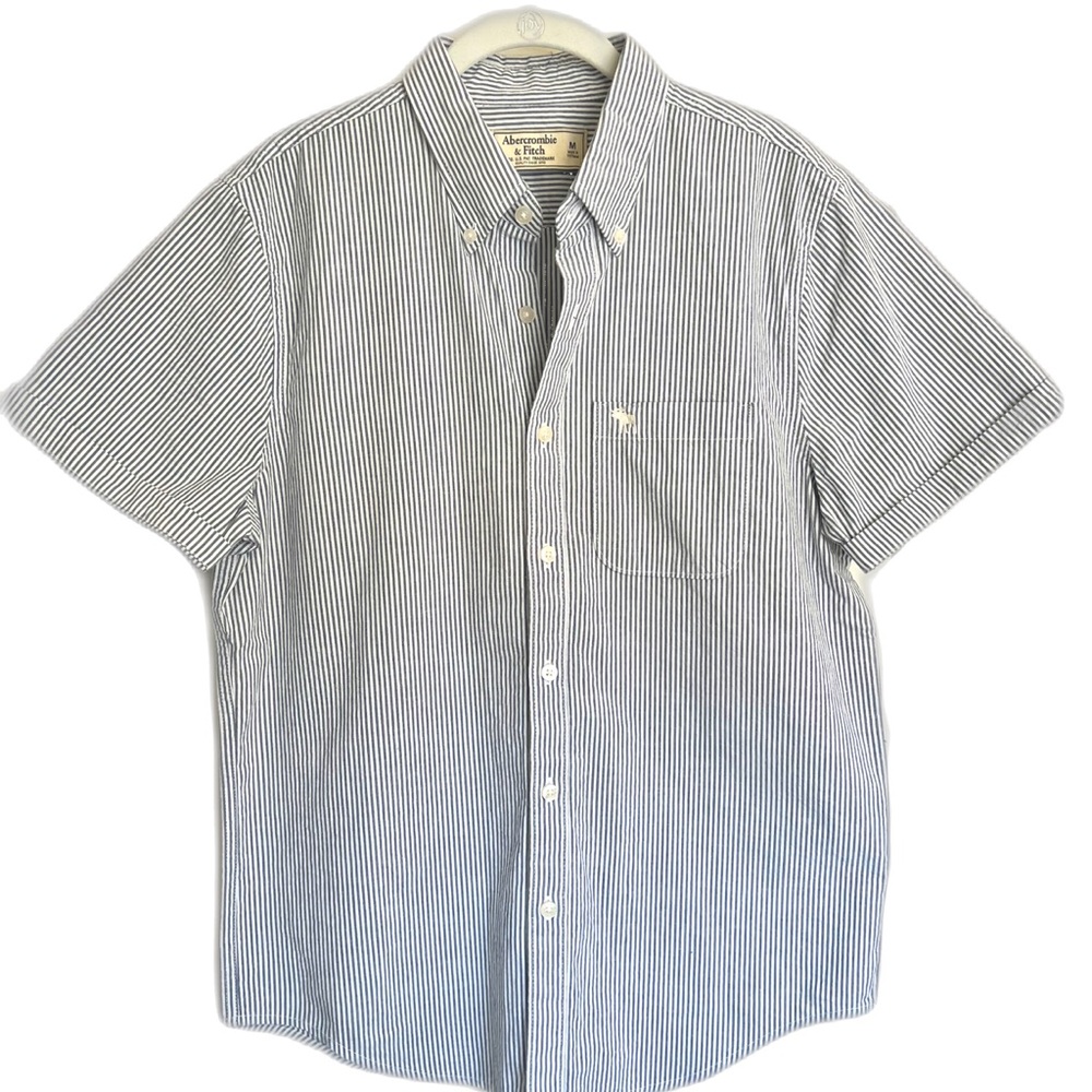 Abercrombie & Fitch Men’s Button-Up Seersucker Short Sleeve Shirt